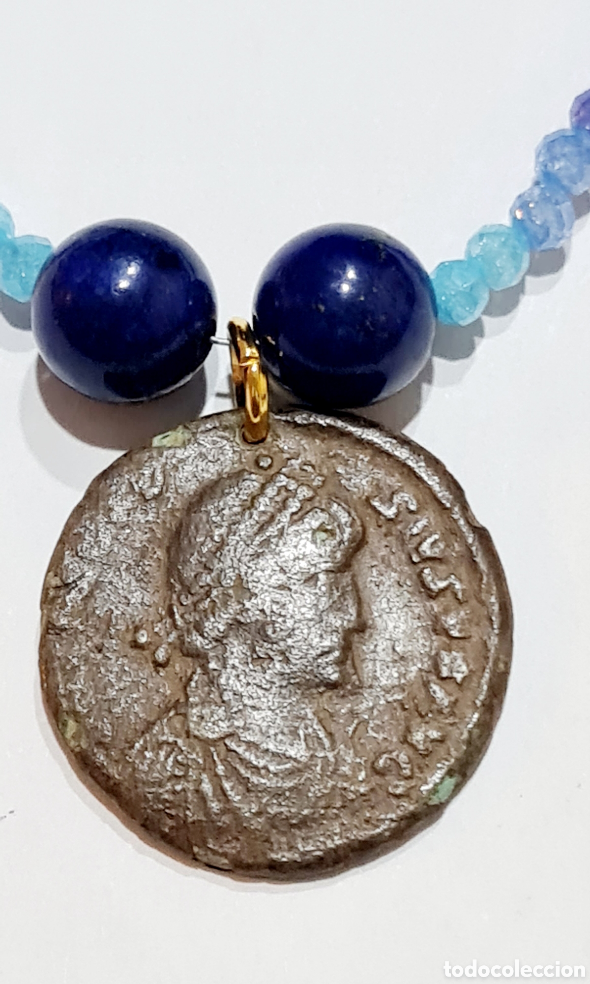 Monedas Imperio romano: Collar zirconitas con moneda romana - Foto 7