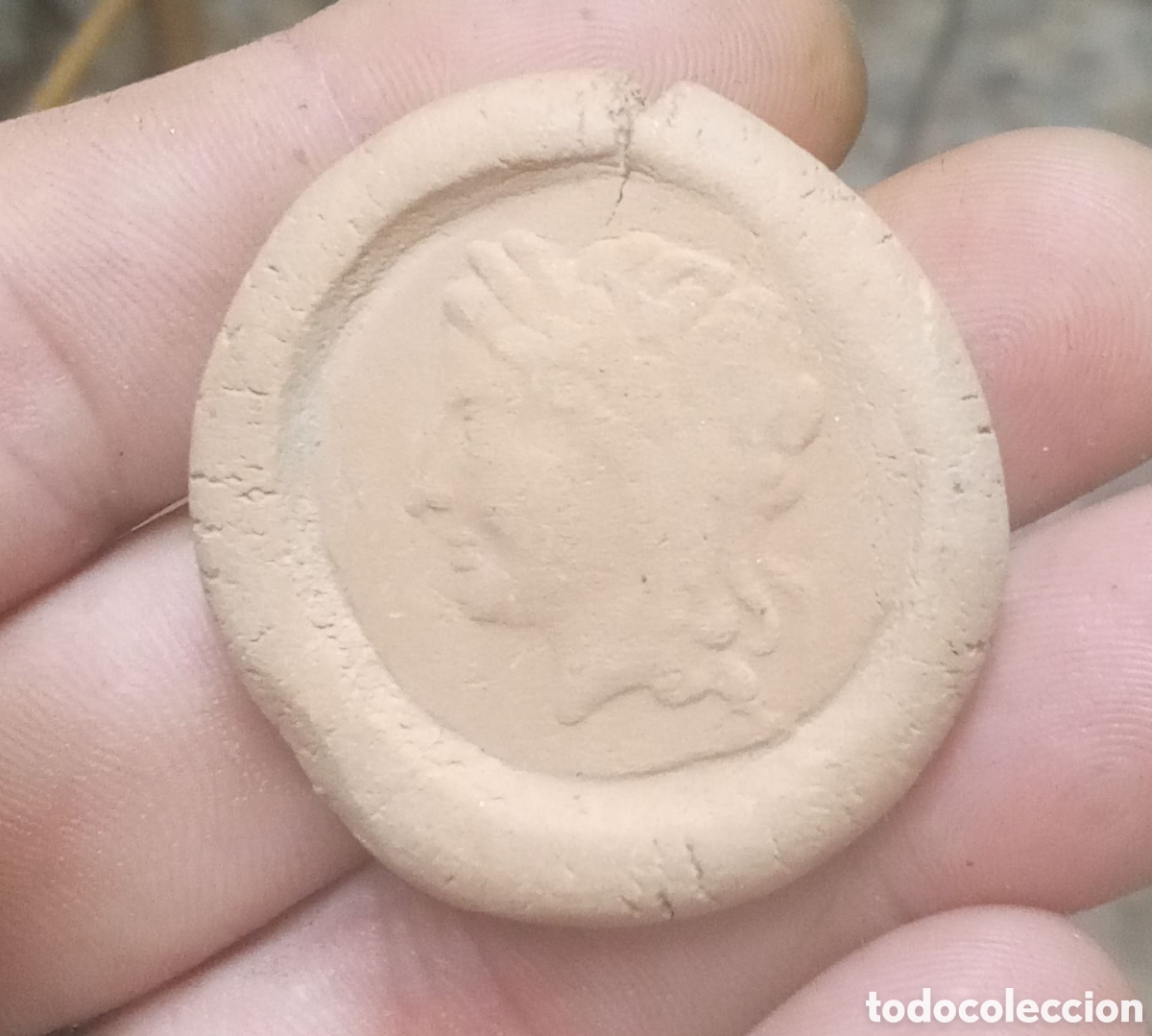 Monedas Imperio romano: MOLDE DE ARCILLA PARA SESTERCIO ROMANO - Foto 1