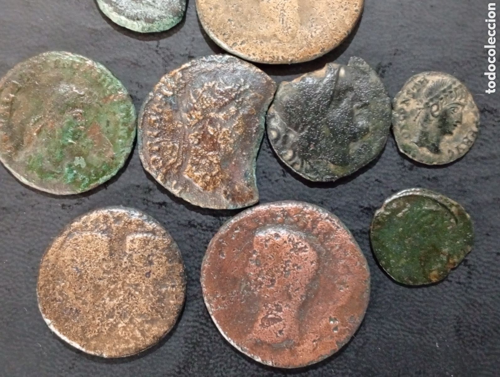 Monedas Imperio romano: Conjunto de 9 monedas Hispano romanas ases y bajos imperios - Foto 6