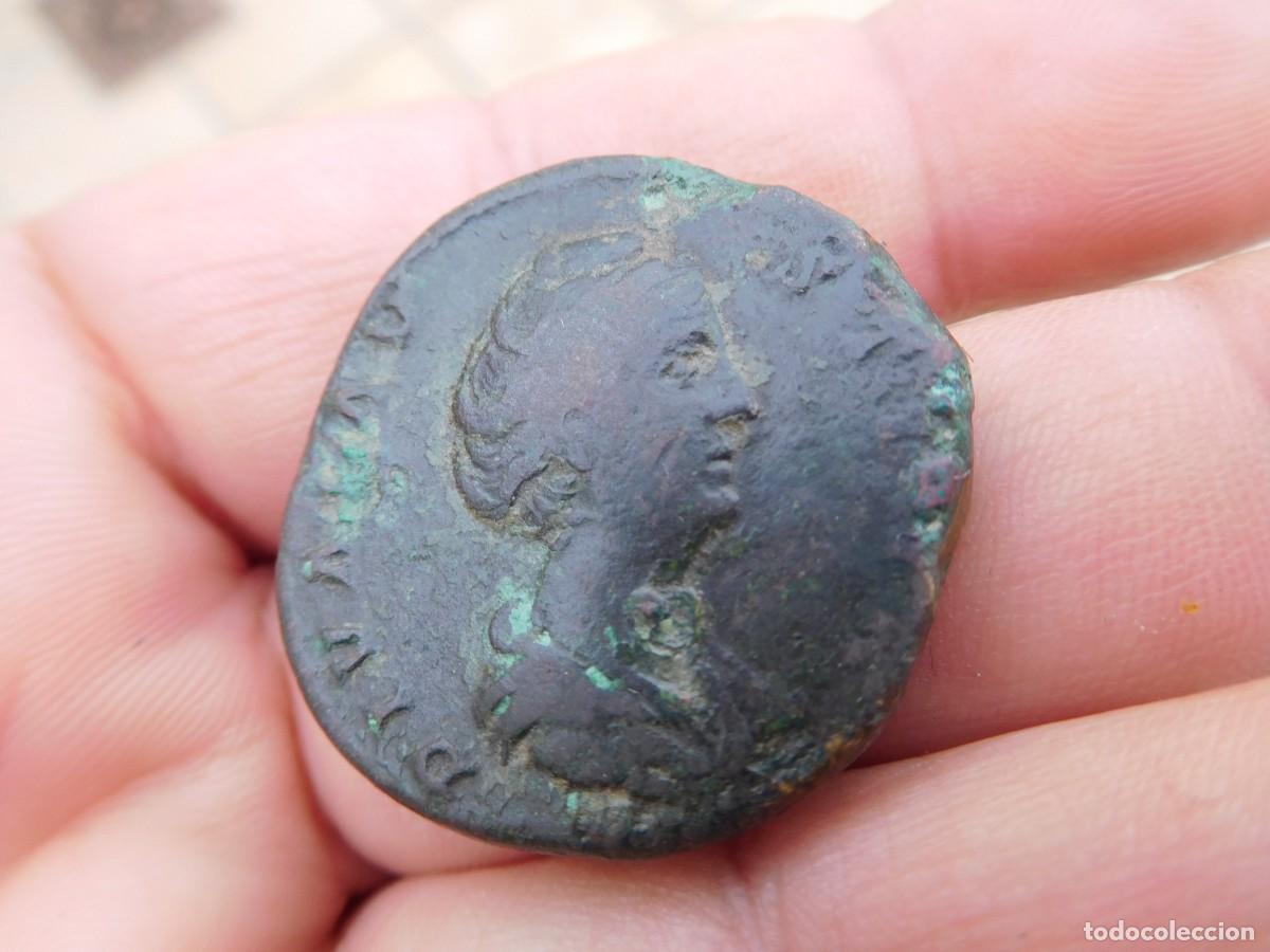 Monedas Imperio romano: Moneda romana sestercio de Faustina I - Foto 1