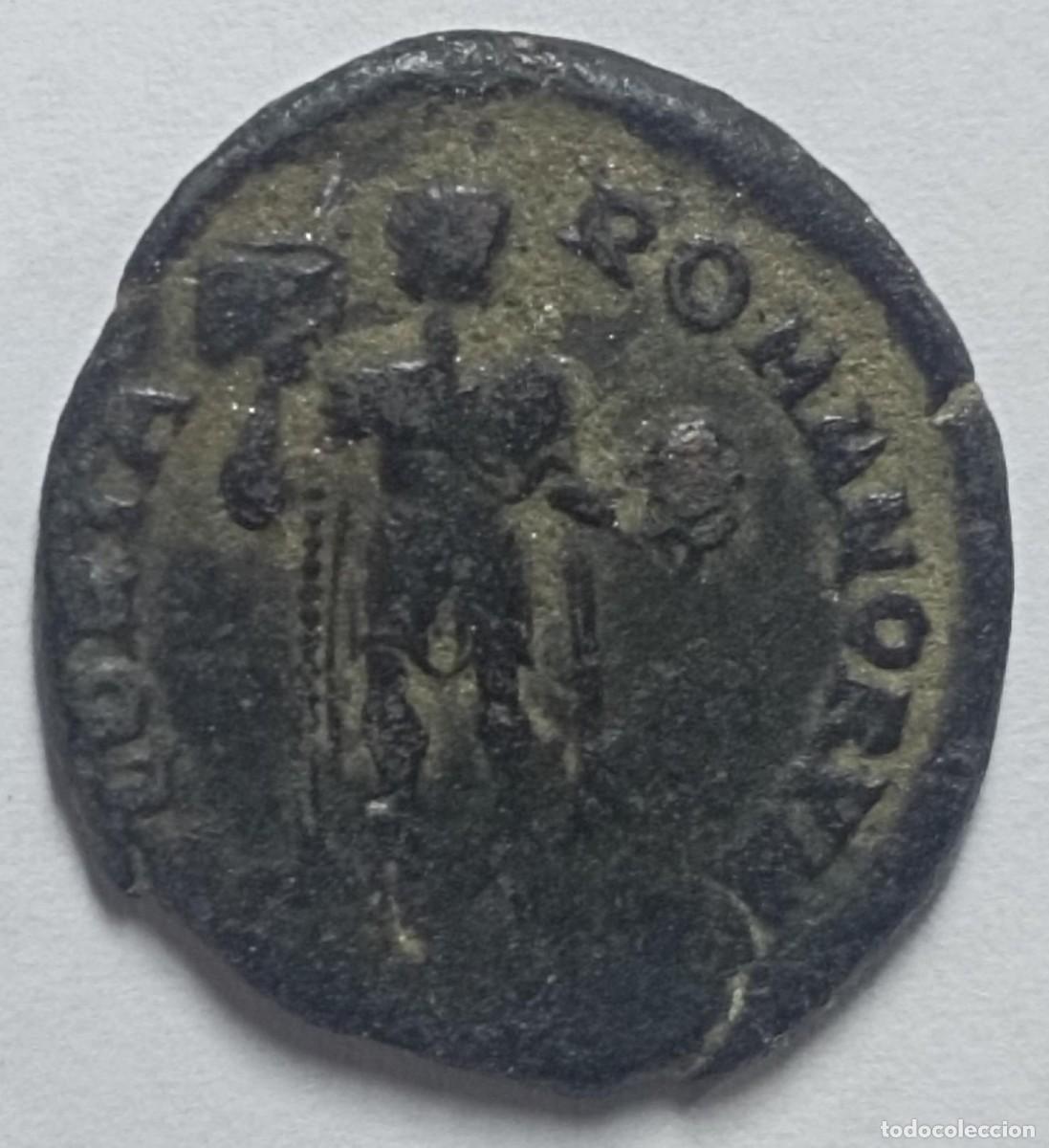 Monedas Imperio romano: Moneda del Imperio Romano nummus de Arcadius del 392 al 395 d.C. - Foto 2