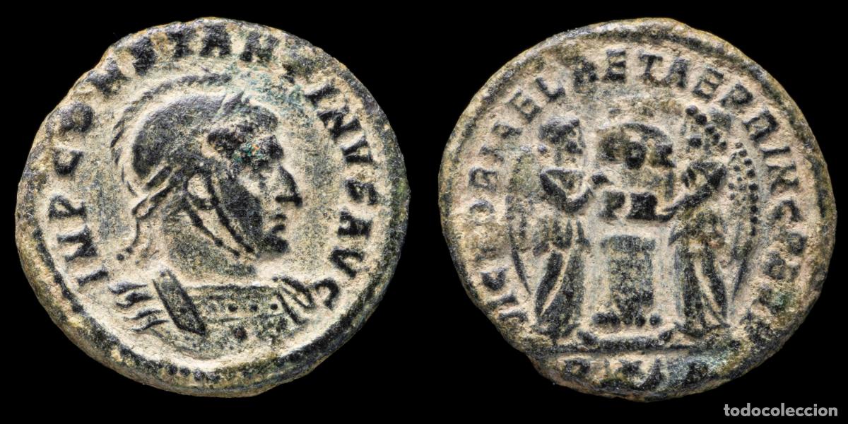 Monedas Imperio Romano: Contantine I - VICTORIAE LAETAE PRINC PERP, Arles - 18 mm / 2.98 gr.
