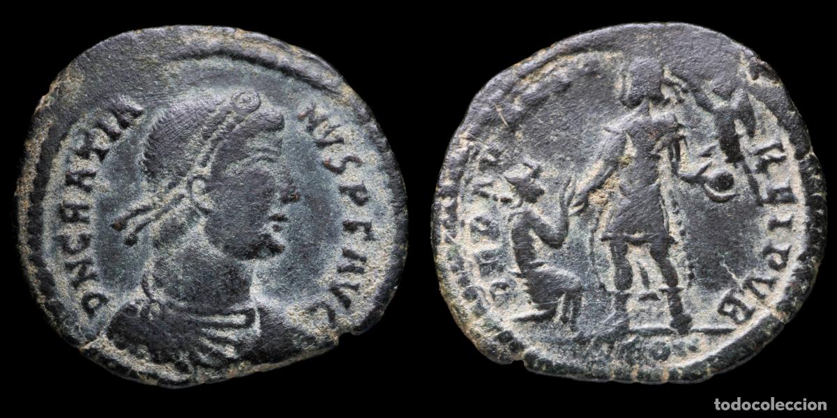 Monedas Imperio Romano: Gratian Follis - REPARATIO REIPVB, Constantinople - 26 mm / 4,16 gr.