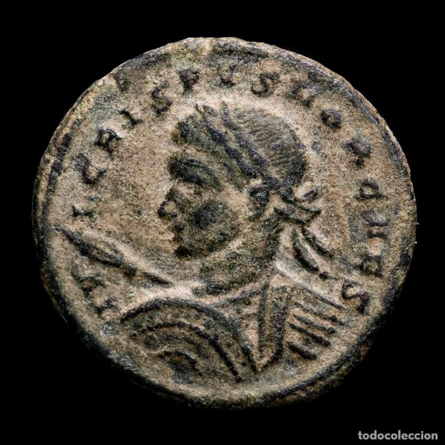 Monedas Imperio Romano: Crispo Cesar Follis de Londres - BEATA TRANQUILITAS / PLON Altar