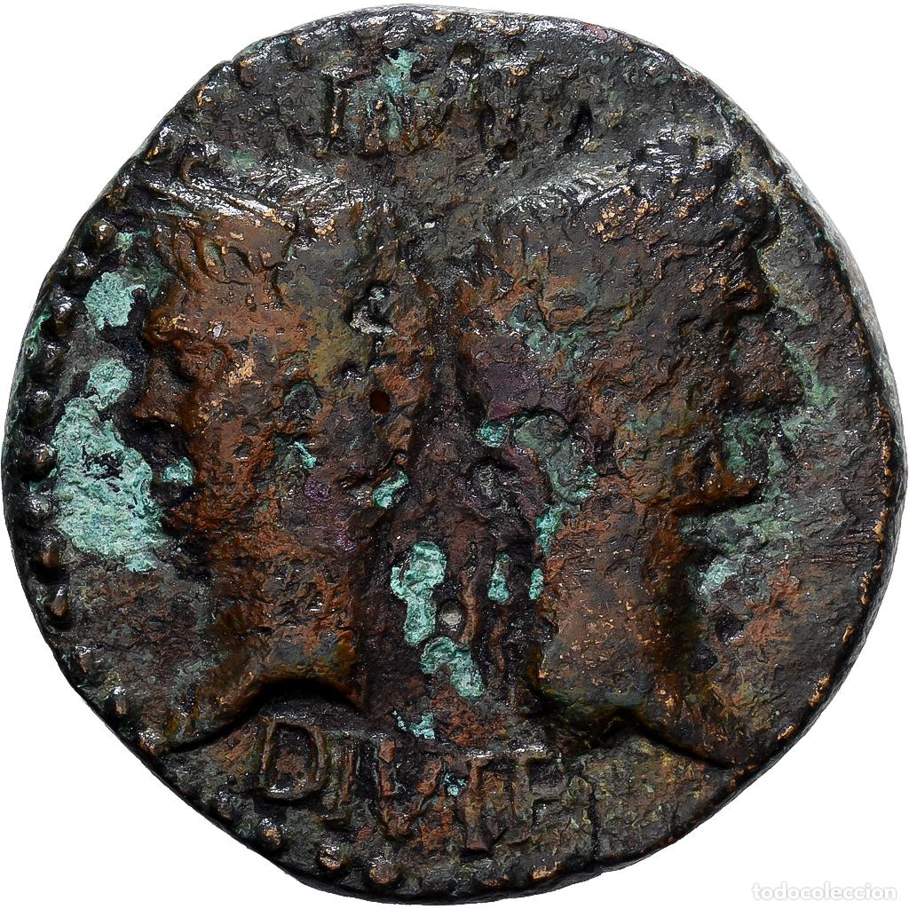 Monedas Imperio Romano: [#139537] Roman Empire, Augustus & Agrippa, As, 9-3 BC, Nemausus, Bronce, BC+, RIC:158