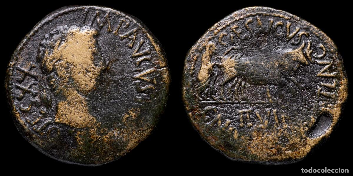 Monedas Imperio Romano: Ancient Hispania Augusto As, CAESAR AUGUSTA (Zaragoza) - 29 mm / 11,99 gr.