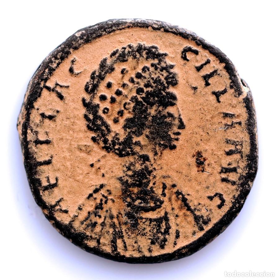 Monedas Imperio Romano: SC-Roma. Aelia Flaccilla (379-386) Follis. Constantinopla. Cobre 5,12 g. ESCASA