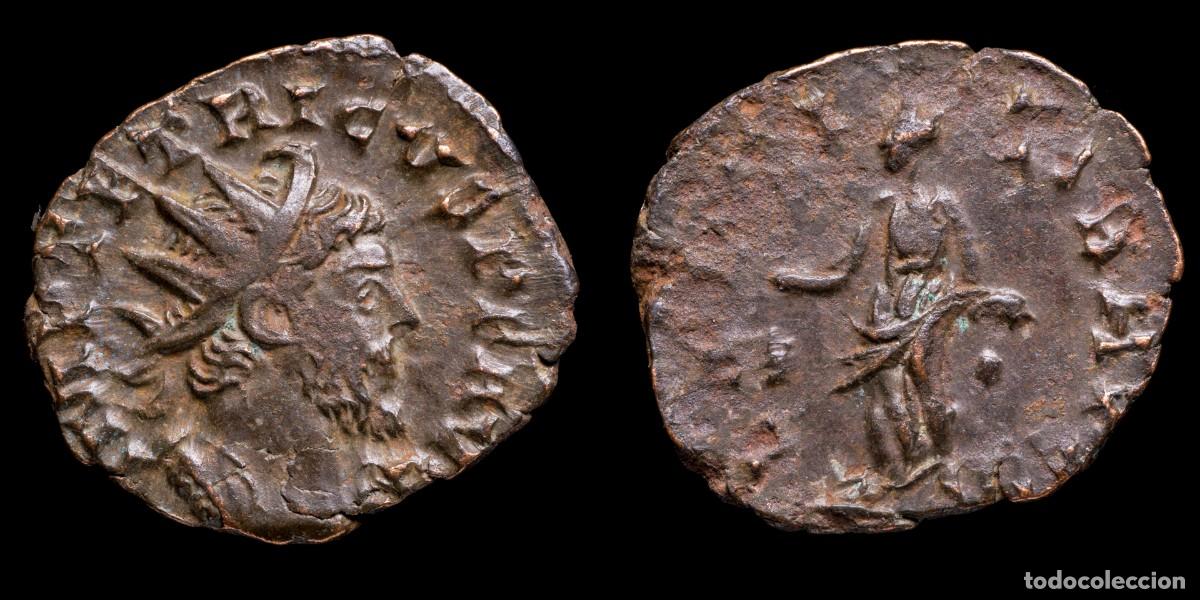Monedas Imperio Romano: Tetricus Antoninianus - LAETITIA AVG - 19 mm / 1,85 gr.