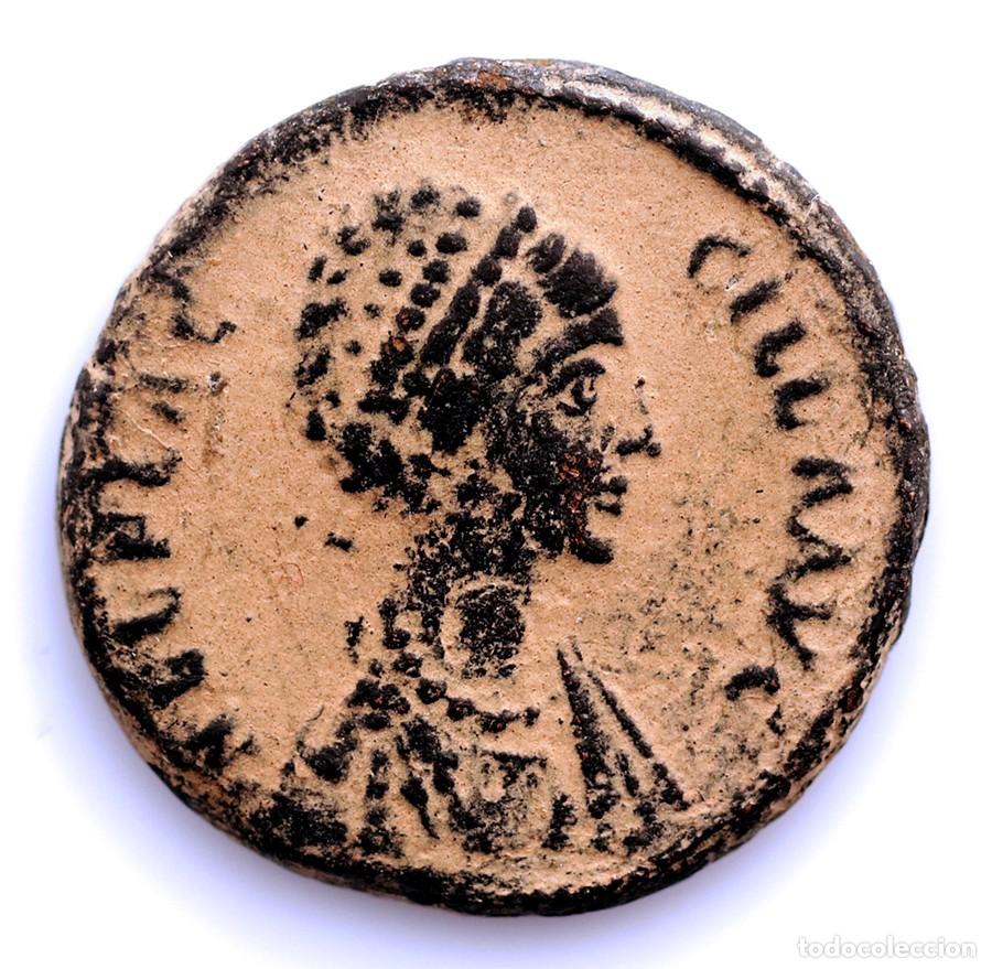 Monedas Imperio Romano: SC-Roma. Aelia Flaccilla (379-386) Follis. Antioquia. Cobre 4,93 g. ESCASA