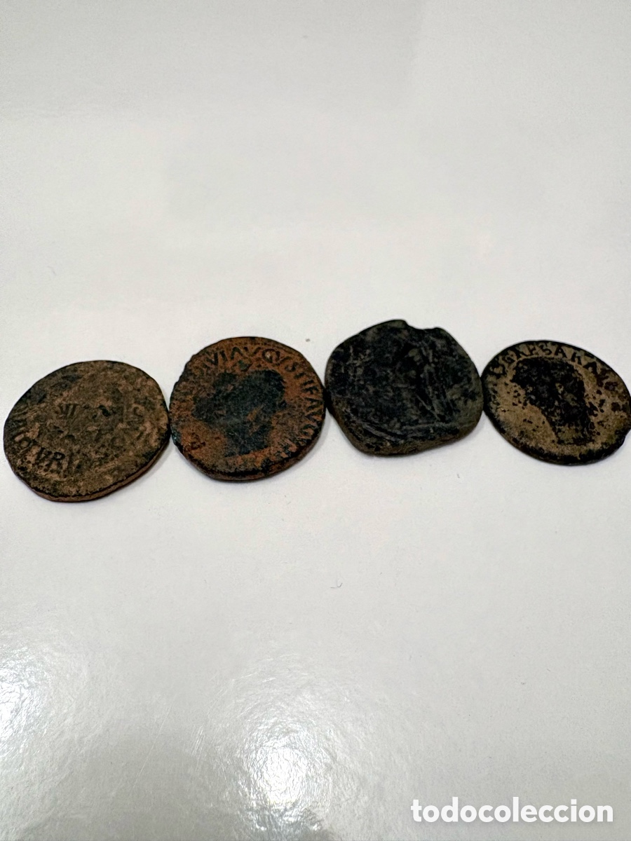 Monedas Imperio Romano: Lote de 4 Monedas de Bronce del Imperio Romano (Ases y Provinciales) -