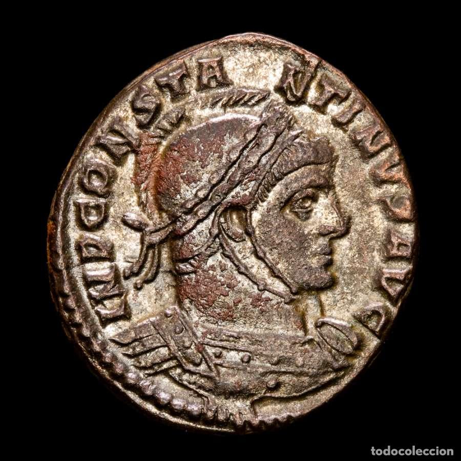 Monedas Imperio Romano: Constantino I &AElig; Follis plateado Arles VICTORIAE LAETAE P. P. (703)