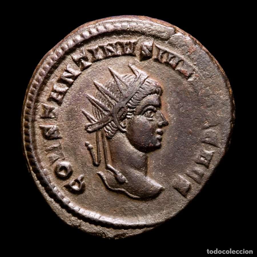 Monedas Imperio Romano: Constantino II C&eacute;sar, Follis. Ticinum, 320 dC. VOT ✩ V corona / ST