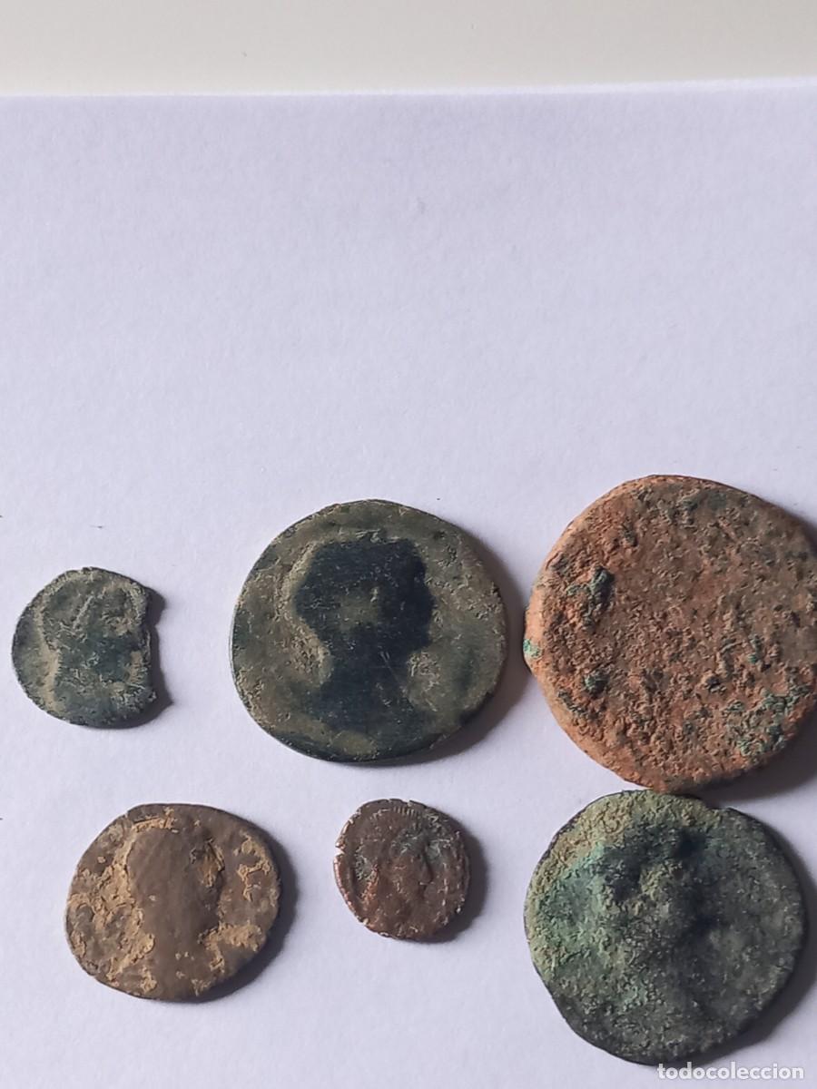 Monedas Imperio Romano: Lote I de 6 monedas romanas para limpiar y expertizar. Procedentes de Colecci&oacute;n particular