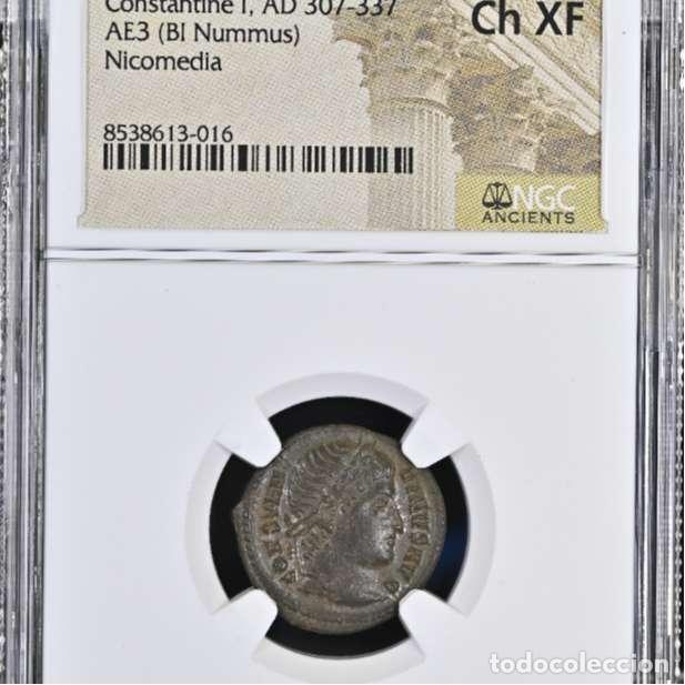 Monedas Imperio Romano: Constantino I - Follis de bronce. PROVIDENTIAE AVGG / MNA Nicomedia.