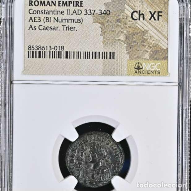 Monedas Imperio Romano: Constantino II - Follis BEATA, Altar, de Trier.