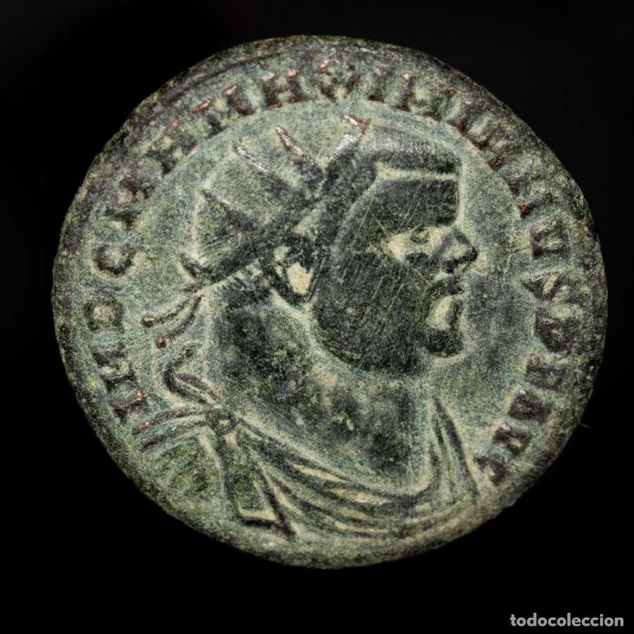 Monedas Imperio Romano: Maximiano. Fracci&oacute;n radiada. Alejandr&iacute;a. CONCORDIA MILITVM &Delta; / ALE