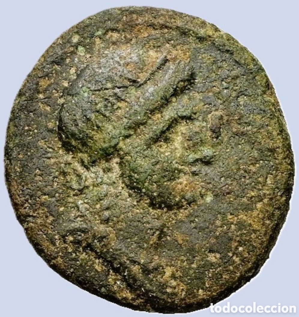 Monedas Imperio Romano: Semis Ner&oacute;n (54-68 d. C.). Bronce de bronce (16,5 mm, 3 g). EN MBC .