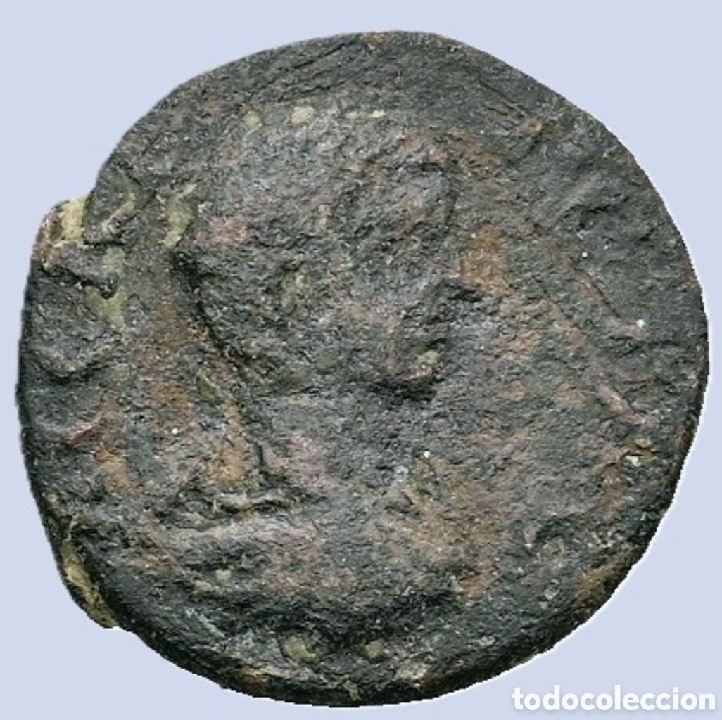 Monedas Imperio Romano: Semis Geta, como C&eacute;sar (198-209 d.C.). Bronce AE (17,7mm 3,7g) EN MBC