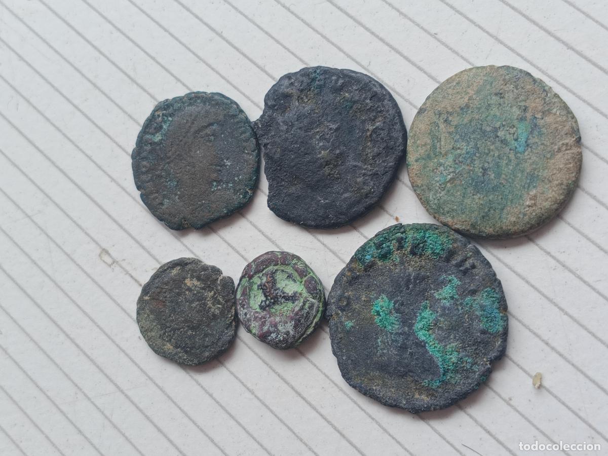 Monedas Imperio Romano: 6 monedas romanas originales