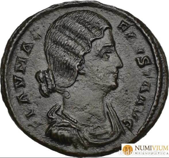 Monnaies Empire Romain: Flavia M&aacute;xima Fausta, Esposa de Constantino I. 324-326 d.C. Follis. 2. Siscia. RIC 205. MBC