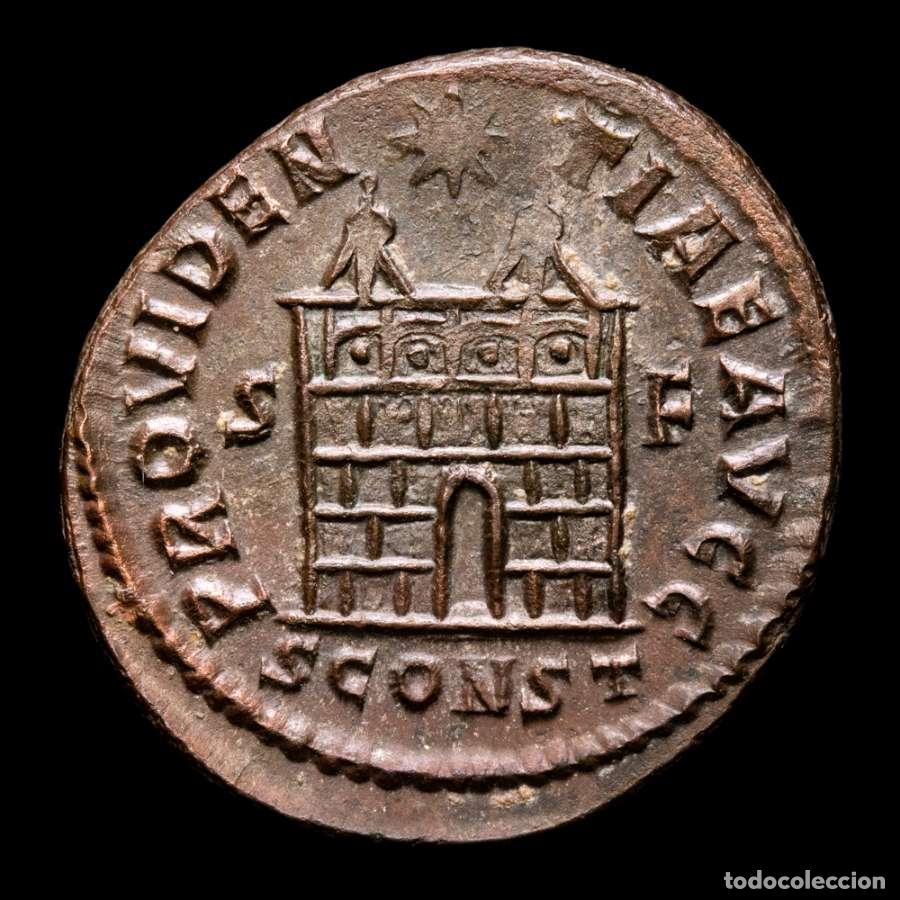 Monedas Imperio Romano: Constantino I, Follis. Arles 328 dC. PROVIDENTIAE AVGG S-F / SCONST