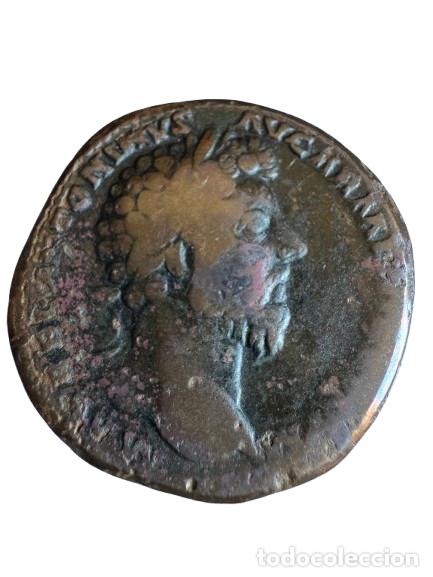 Monedas Imperio Romano: Marco Aurelio. Sestercio 28,8 gr. Rev/ TR POT XX IMP III COS III SC