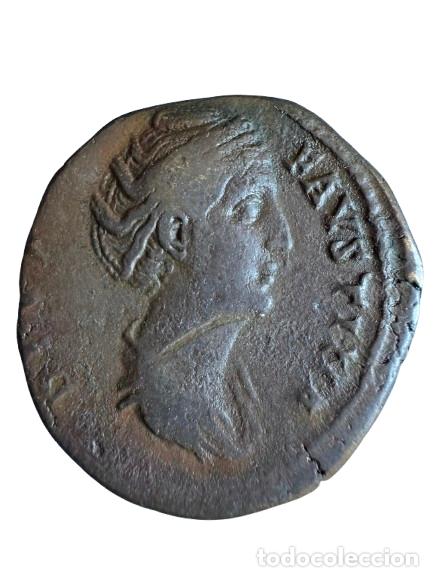 Monedas Imperio Romano: Faustina Madre Sestercio 20,5 gr Rev/ AUGUSTA SC