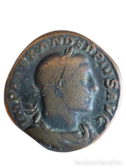Monedas Imperio Romano: Alejandro Severo. Sestercio 19,1 gr Rev/ PM TR PXI COS III PP SC