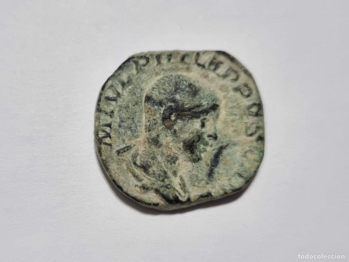Monedas Imperio Romano: Escaso Sestercio Philippus II Philip Filipo Dificil Moneda Imperio Romano Roma