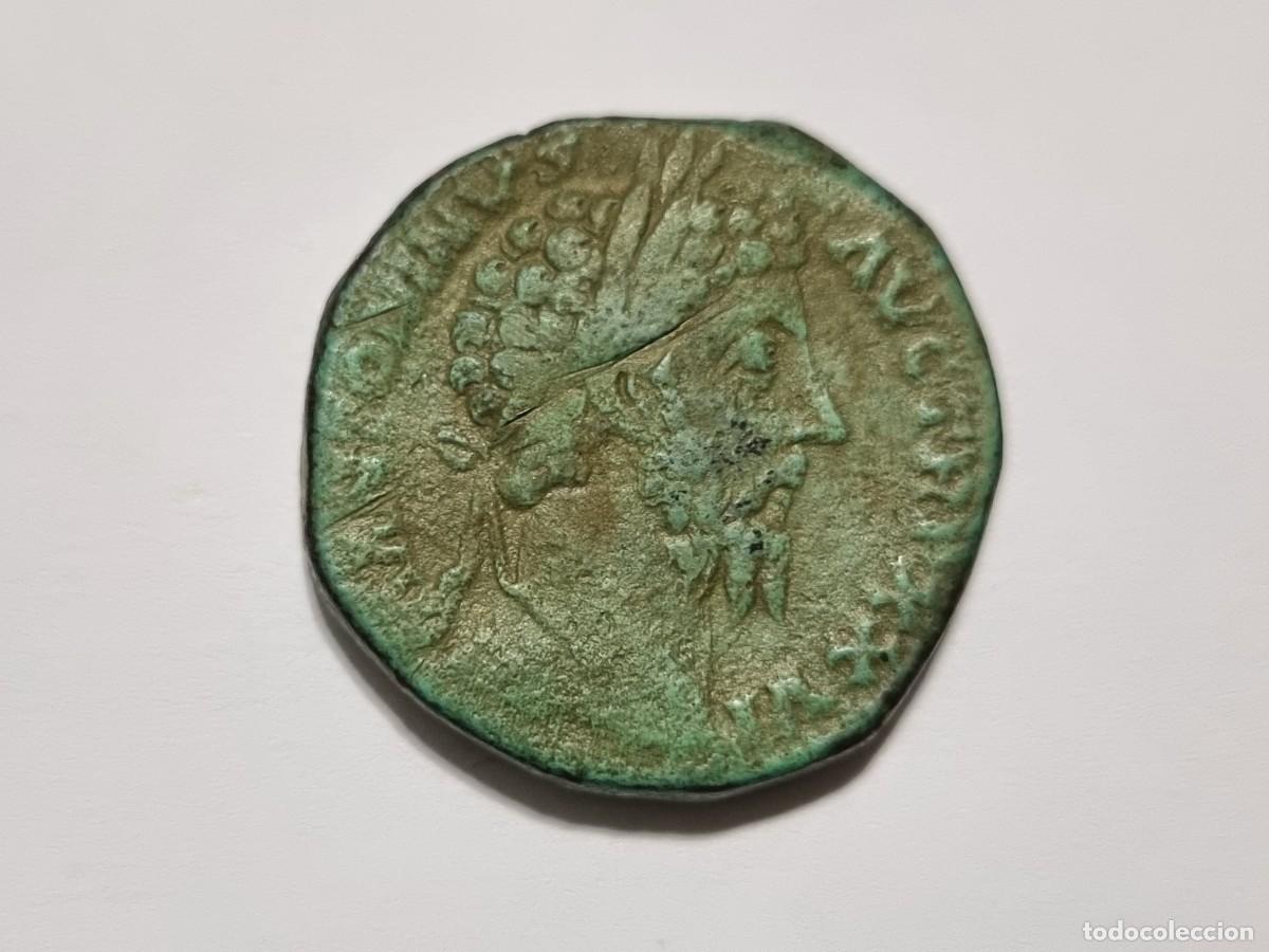 Monedas Imperio Romano: Antiguo Escaso Sestercio Marco Aurelio Dificil Moneda Imperio Romano Roma
