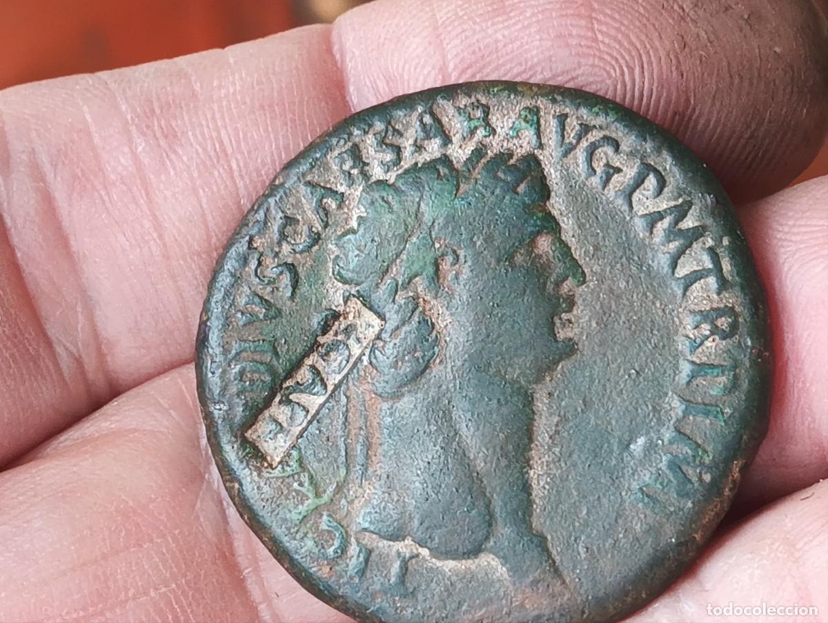 Monedas Imperio Romano: Sextercio de Claudio druso resellado