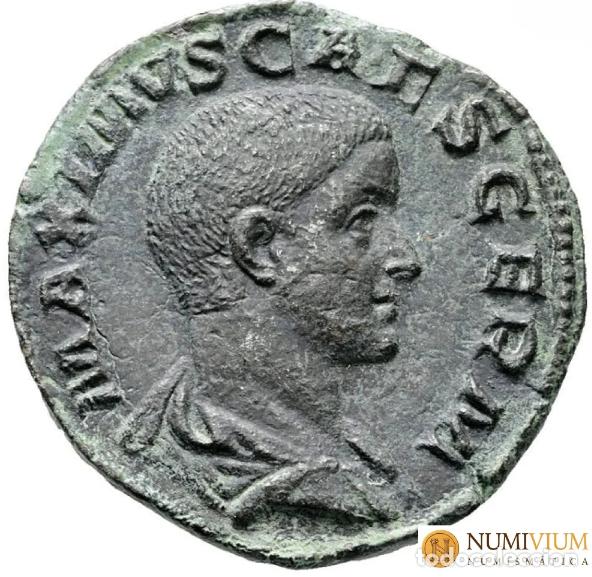 Monedas Imperio Romano: MAXIMUS (236-238). C&eacute;sar, hijo de Maximino Tracio. SESTERCIO. Escaso