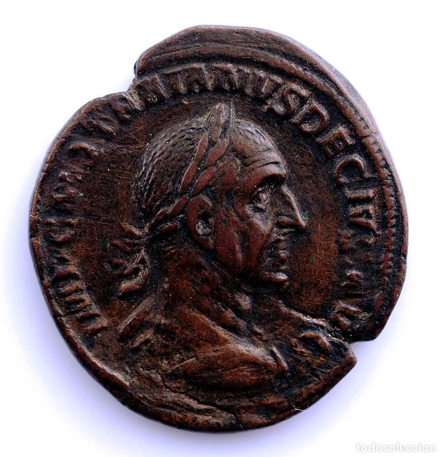 Monedas Imperio Romano: SC. Roma-Trajano Decio. SESTERCIO. Roma 249-251 d.C. Cobre 17.25g .MUY ESCASA