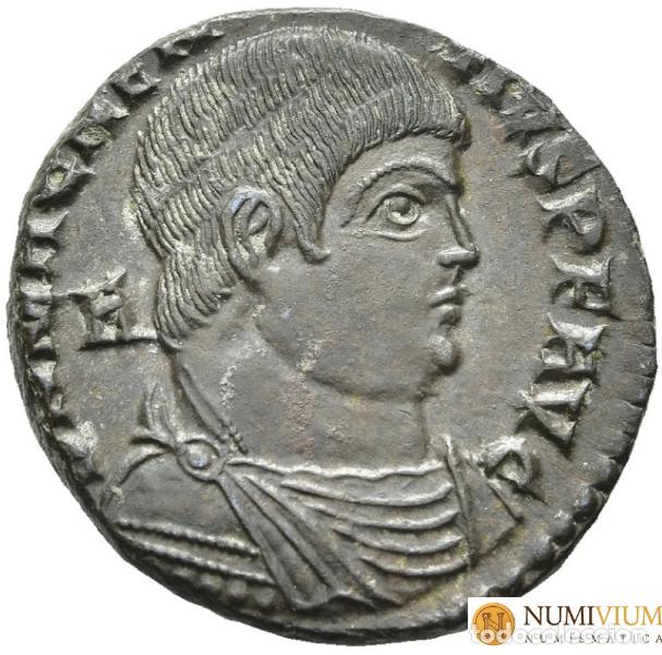 Monedas Imperio Romano: MAGNENCIO (350-353). AE. Lugdunum. Usurpador. Excelente ejemplar