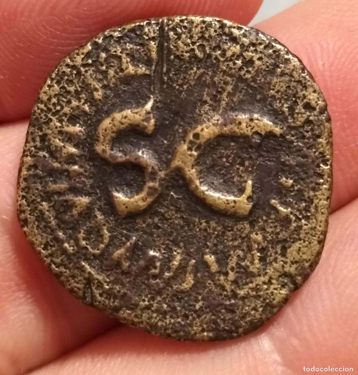 Monedas Imperio Romano: Dupondio romano del Emperador Augusto. 27aC 14 dC