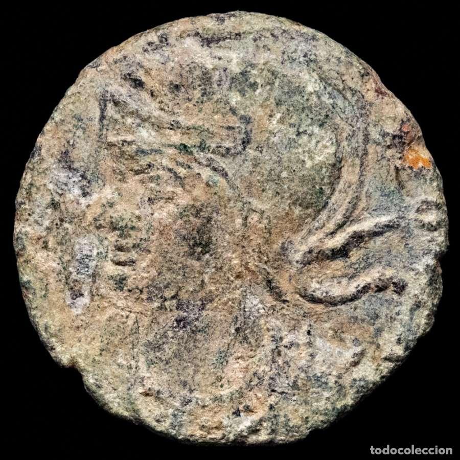 Monedas Imperio Romano: URBS ROMA, Follis Bronce, Arles SCONST Loba, Romulo y Remo ☧ (219)
