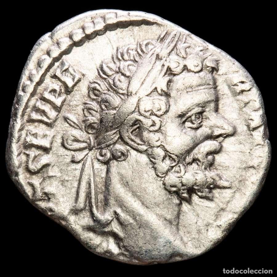 Monedas Imperio Romano: Septimio Severo Denario 193-211 d.C PART ARAB PART ADIAB, COS II PP