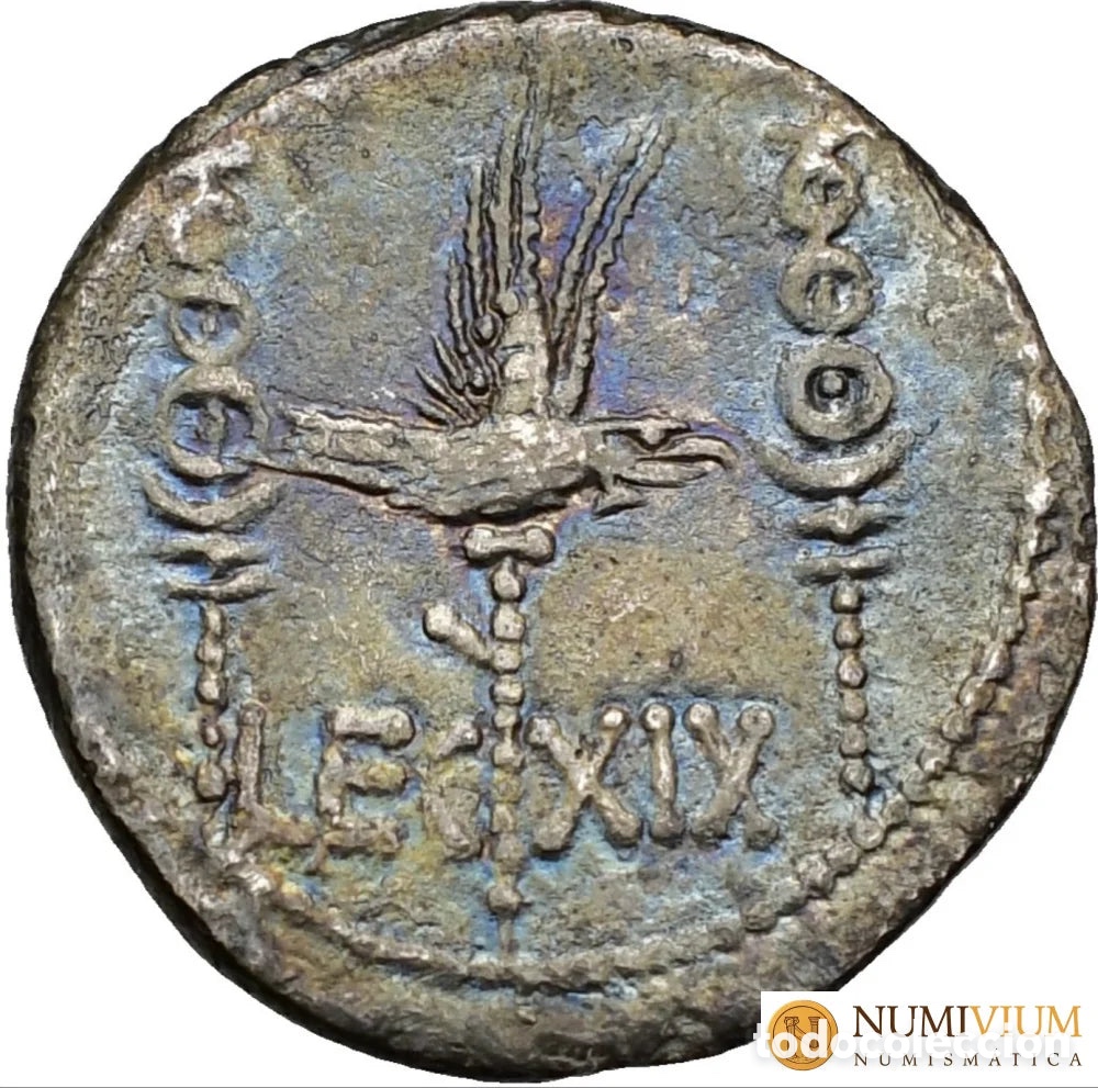 Monedas Imperio Romano: Excelente denario Marco Antonio, legi&oacute;n XIX. EBC.