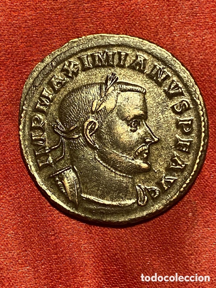 Monedas Imperio Romano: Precioso Filis del emperador Maximiano H&eacute;rcules.