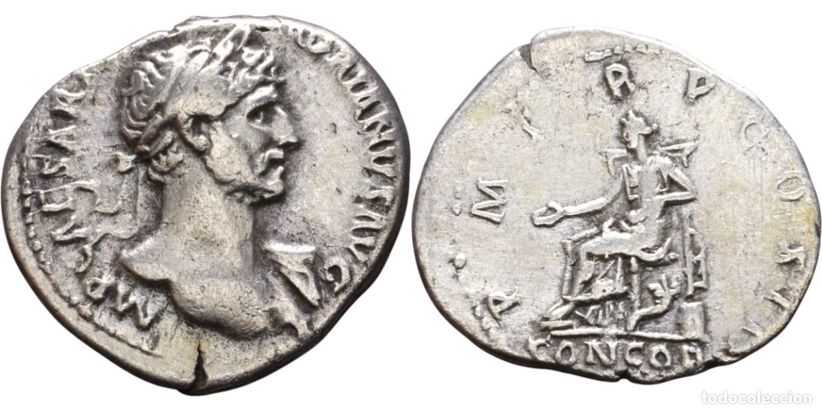 Monedas Imperio Romano: SC. Roma-Adriano. Denario, Roma 117 d.C. Plata 3,24 g.