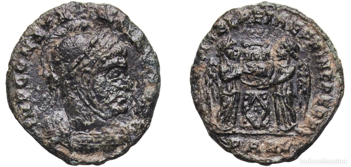 Monedas Imperio Romano: Rome Roman Empire 306 - 337 AE Nummus - Constantinus I (VICTORIAE LAETAE PRINC PERP) Bronze 1.89g V