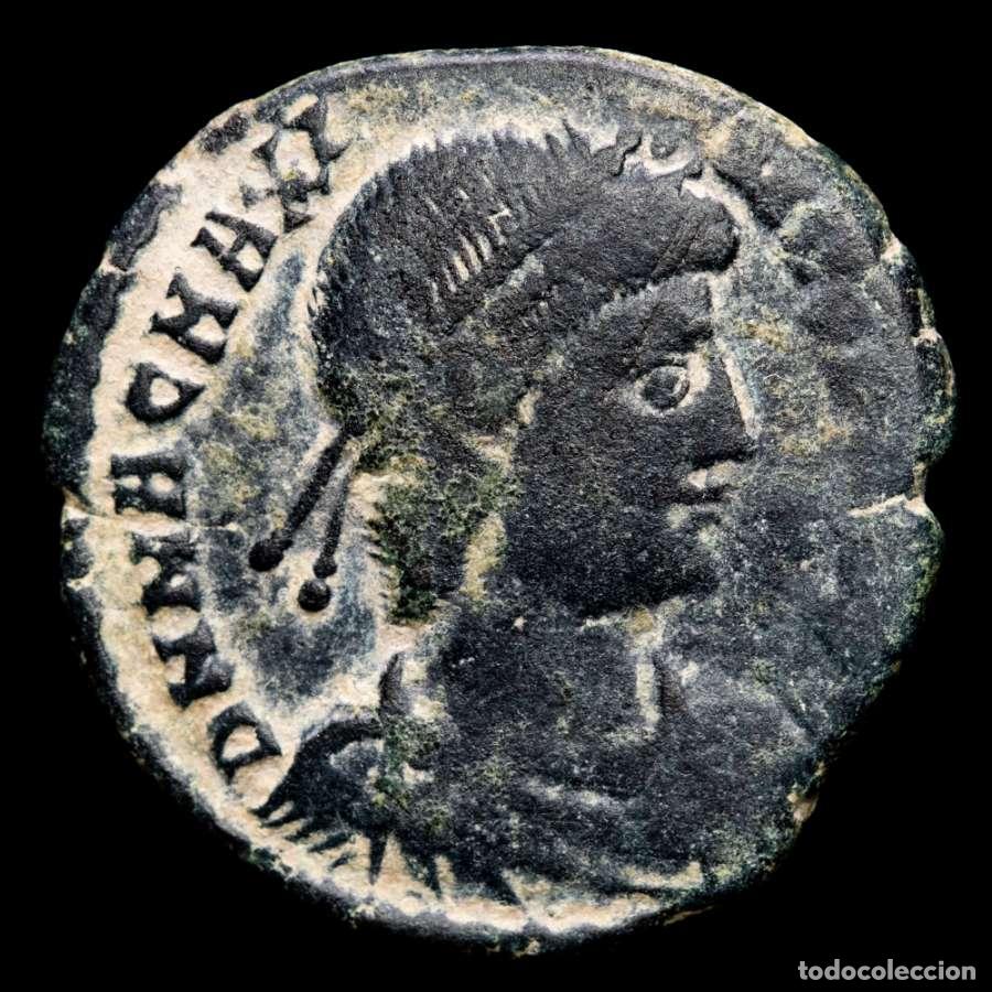 Monedas Imperio Romano: Magno Maximo (383-388 d.C),maiorina. Lugdunum. REPARATIO-REIPVB