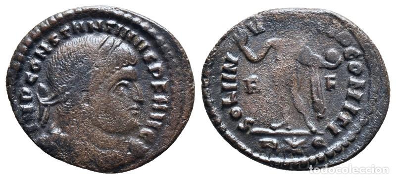 Monedas Imperio Romano: *NV* CONSTANTINO I, FOLLIS, SOL INVICTO, MBC+