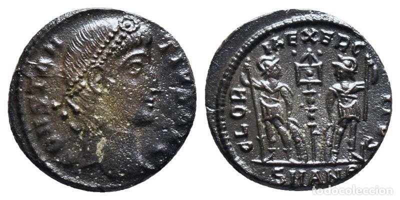 Monedas Imperio Romano: *NV* CONSTANCIO II, MEDIO FOLLIS, EXCELENTE REVERSO, EBC