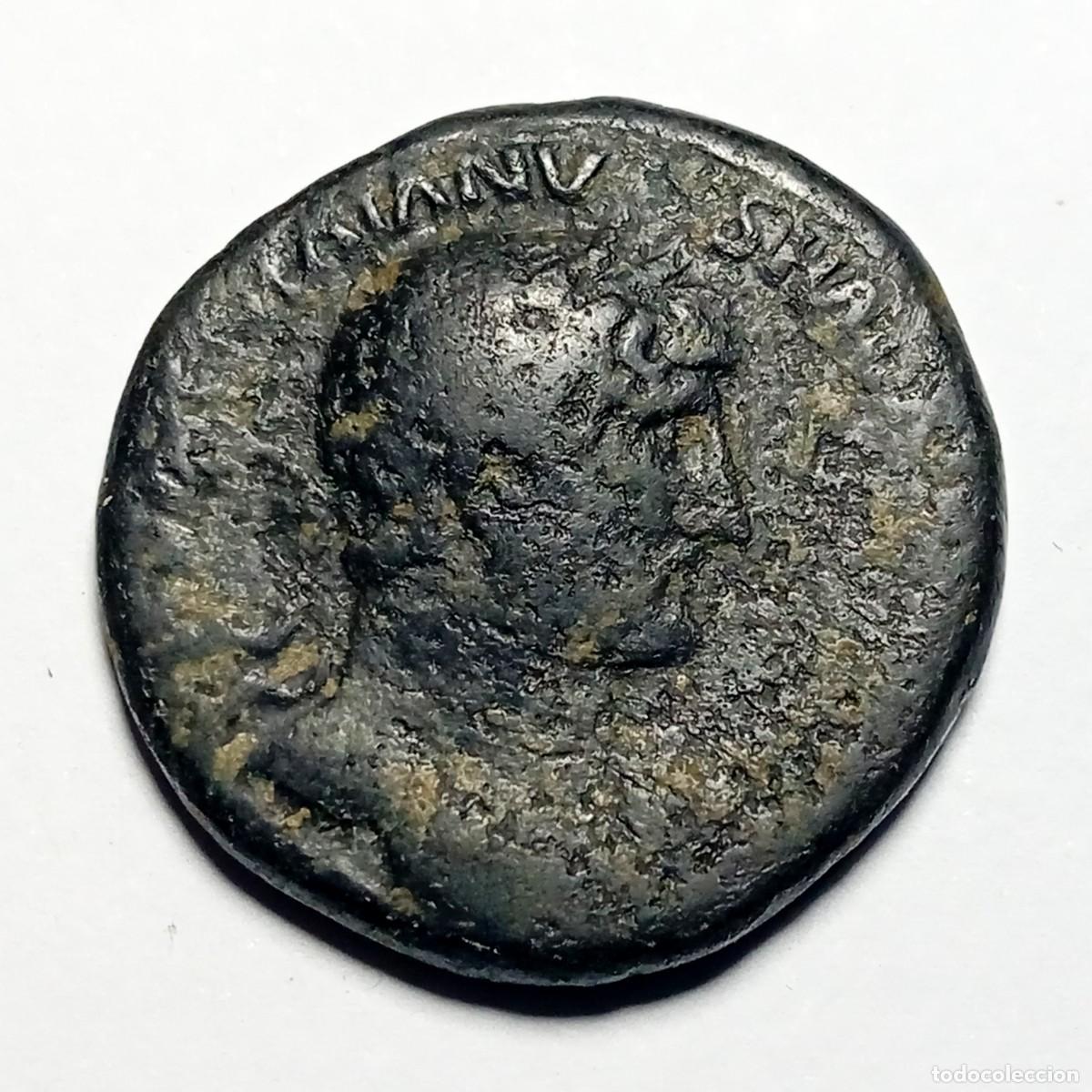 Monedas Imperio Romano: ⚜️ BBG2 1. As de Adriano. Pont Max. AE 25. 11,14 g