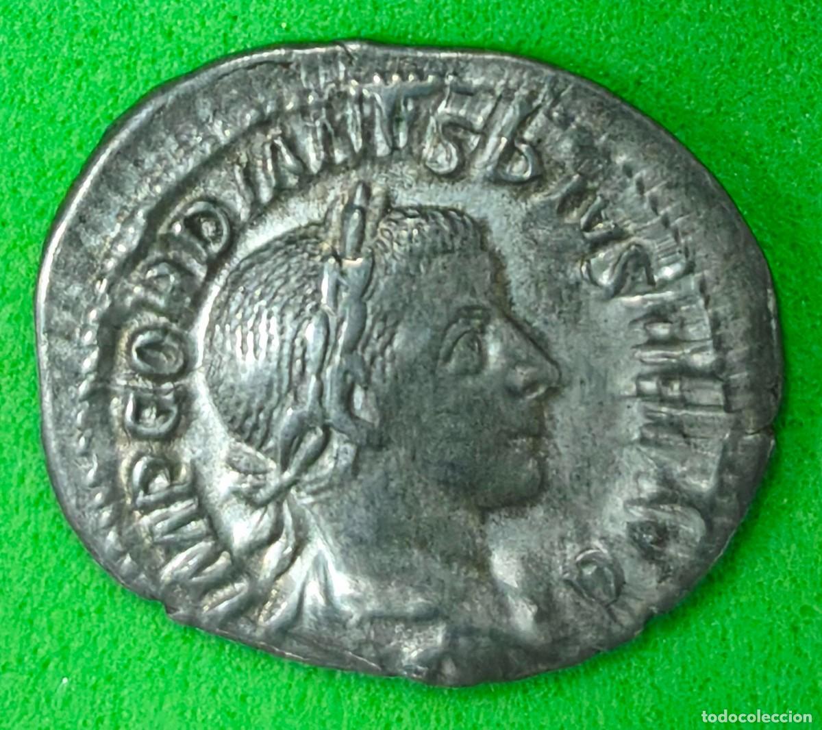 Monedas Imperio Romano: IMPERIO ROMANO. A&Ntilde;O240/44 D.C. GORDIANO III. DENARIO. PESO 2,7 GR