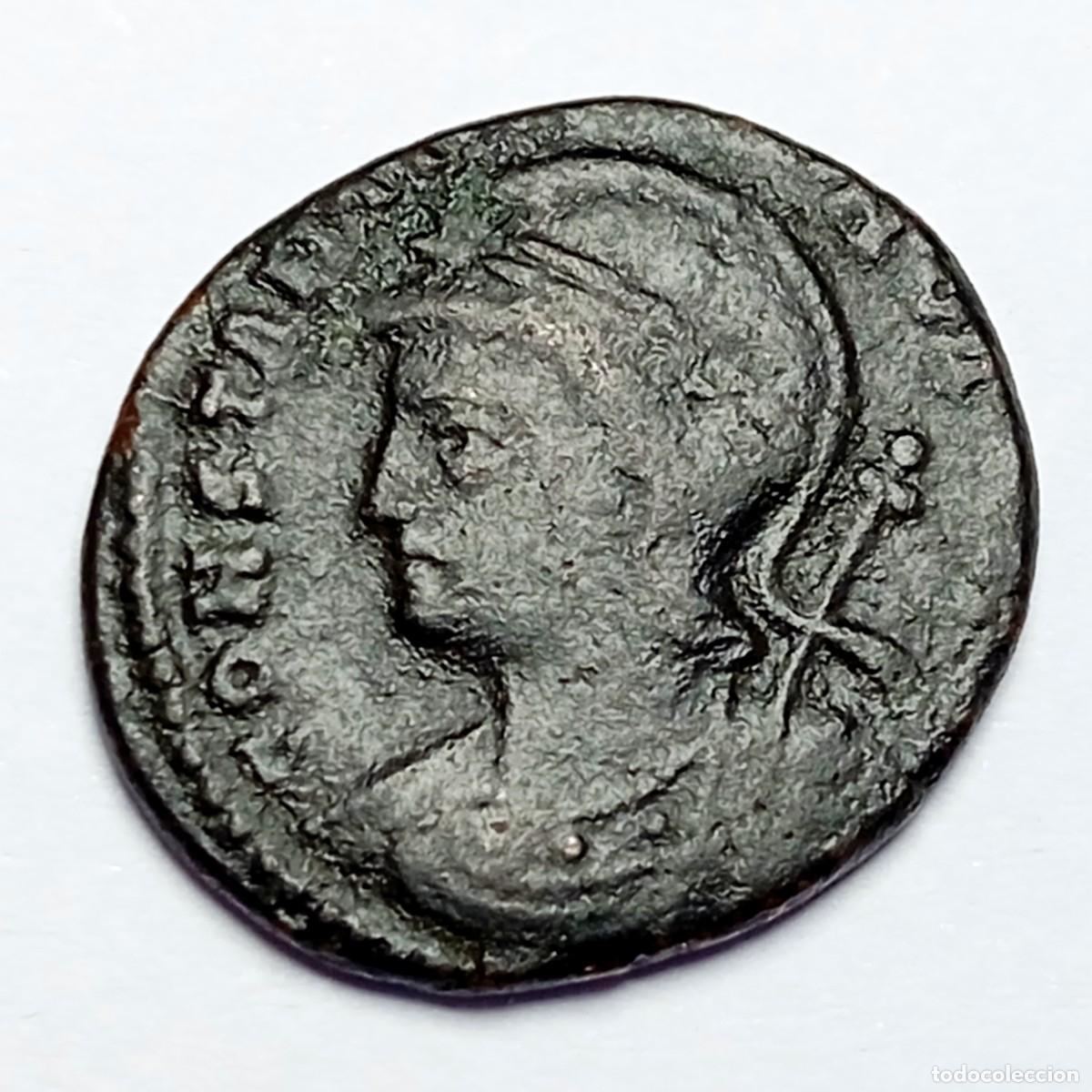 Monedas Imperio Romano: ⚜️ BBF4 7. Follis de Constantinopla. VICTORIA. 5&ordf; of. Antioqu&iacute;a o Nicomedia. 2,68 g. AE 18