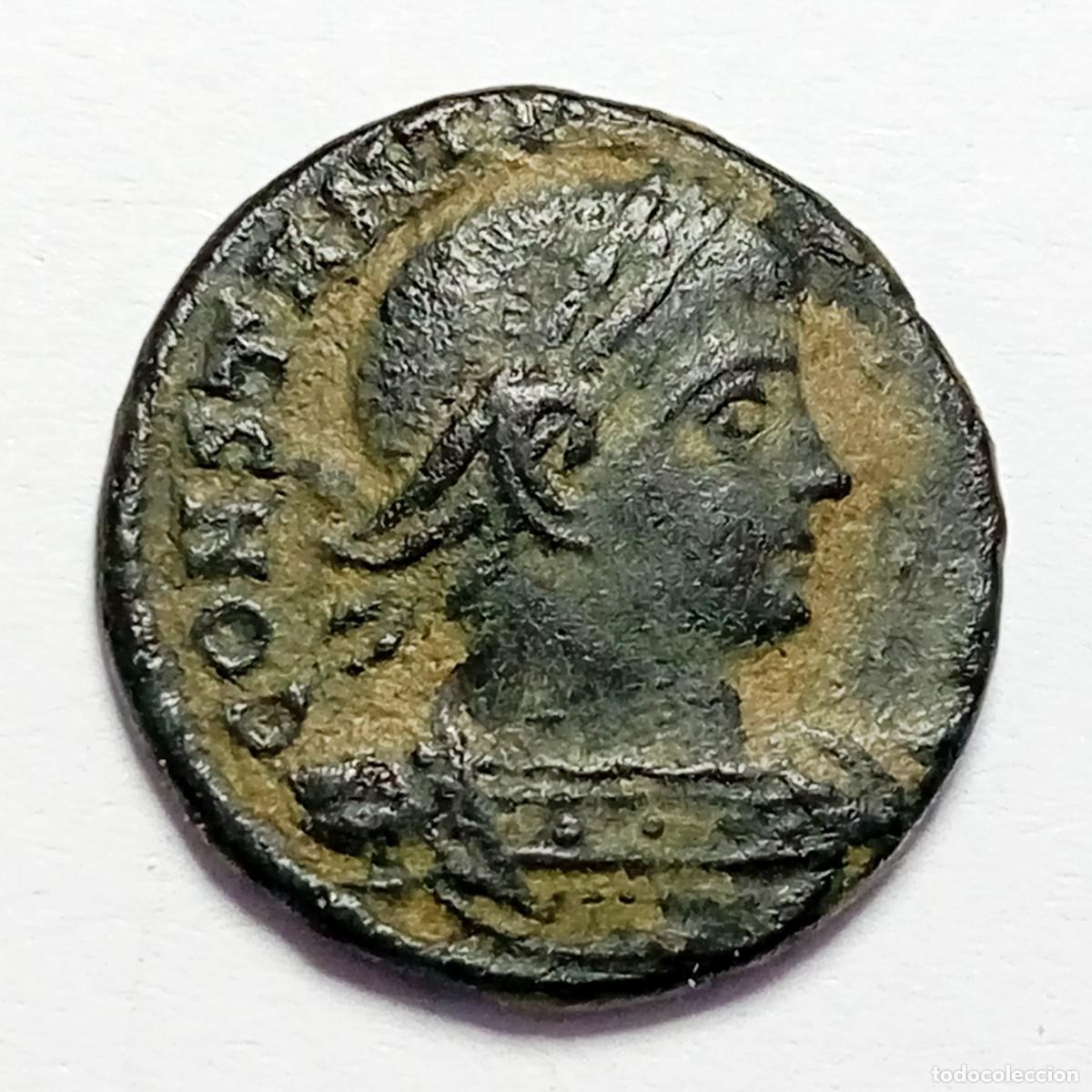 Monedas Imperio Romano: ⚜️ BBF5 2. Follis de Constantino I. Gloria Exercitvs. 2,14 g. AE 16