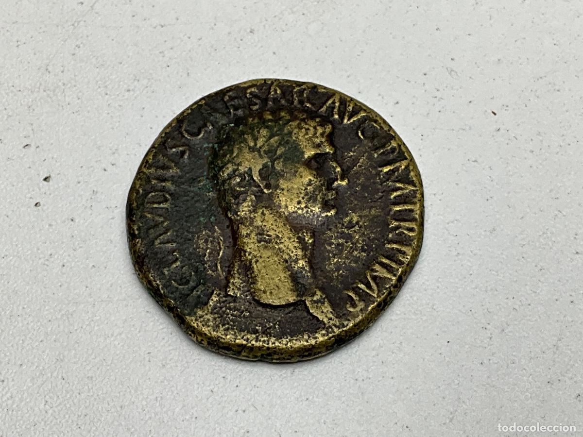 Monedas Imperio Romano: SESTERCIO ROMANO - CLAUDIO C&Eacute;SAR AUGUSTO - PESO DE 27,5 gr. BUEN ESTADO. - MBC+