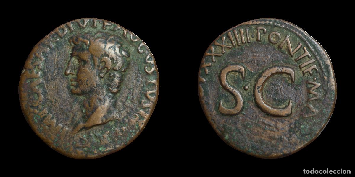 Monedas Imperio romano: NT/ AS AUGUSTO 10-11 d.C. (A1084) - Foto 3